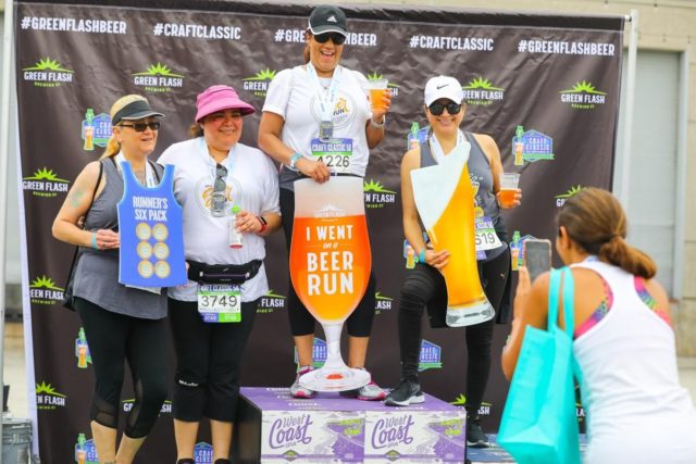 Craft beer runners at the podium
