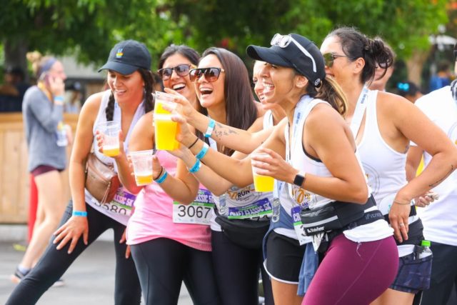 Craft Classic 5K and half marathon happy runners with beer