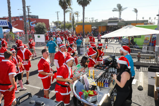 Getting ready to run as Santa in San Diego
